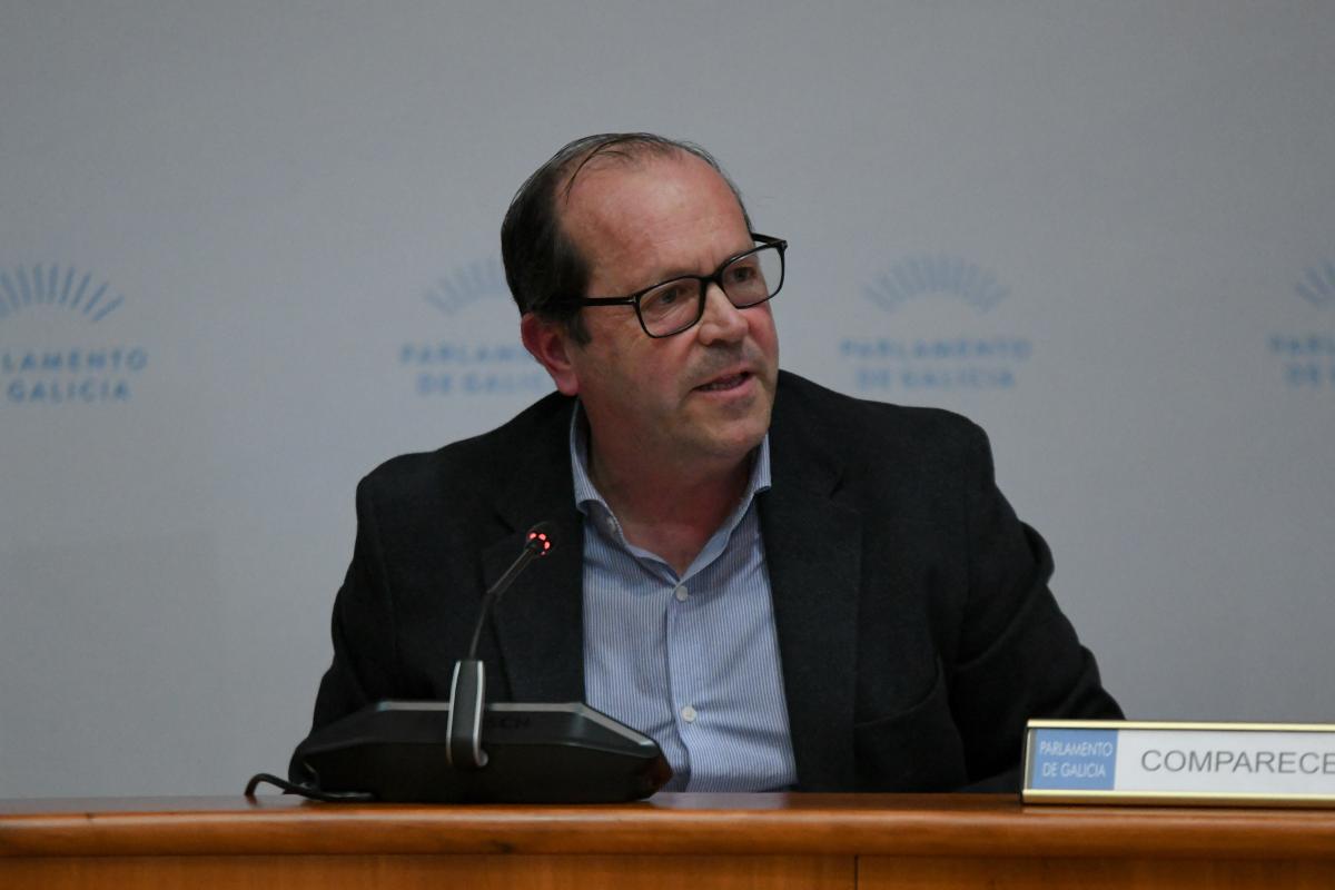 Javier Domínguez Lino durante su comparecencia parlamentaria