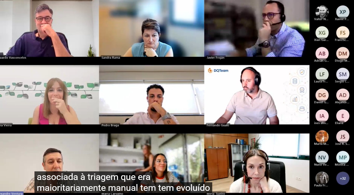 Algunos de los participantes en el webinar