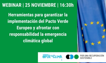 Un Webinar abordará las herramientas a nuestro alcance para cumplir con el Pacto Verde Europeo