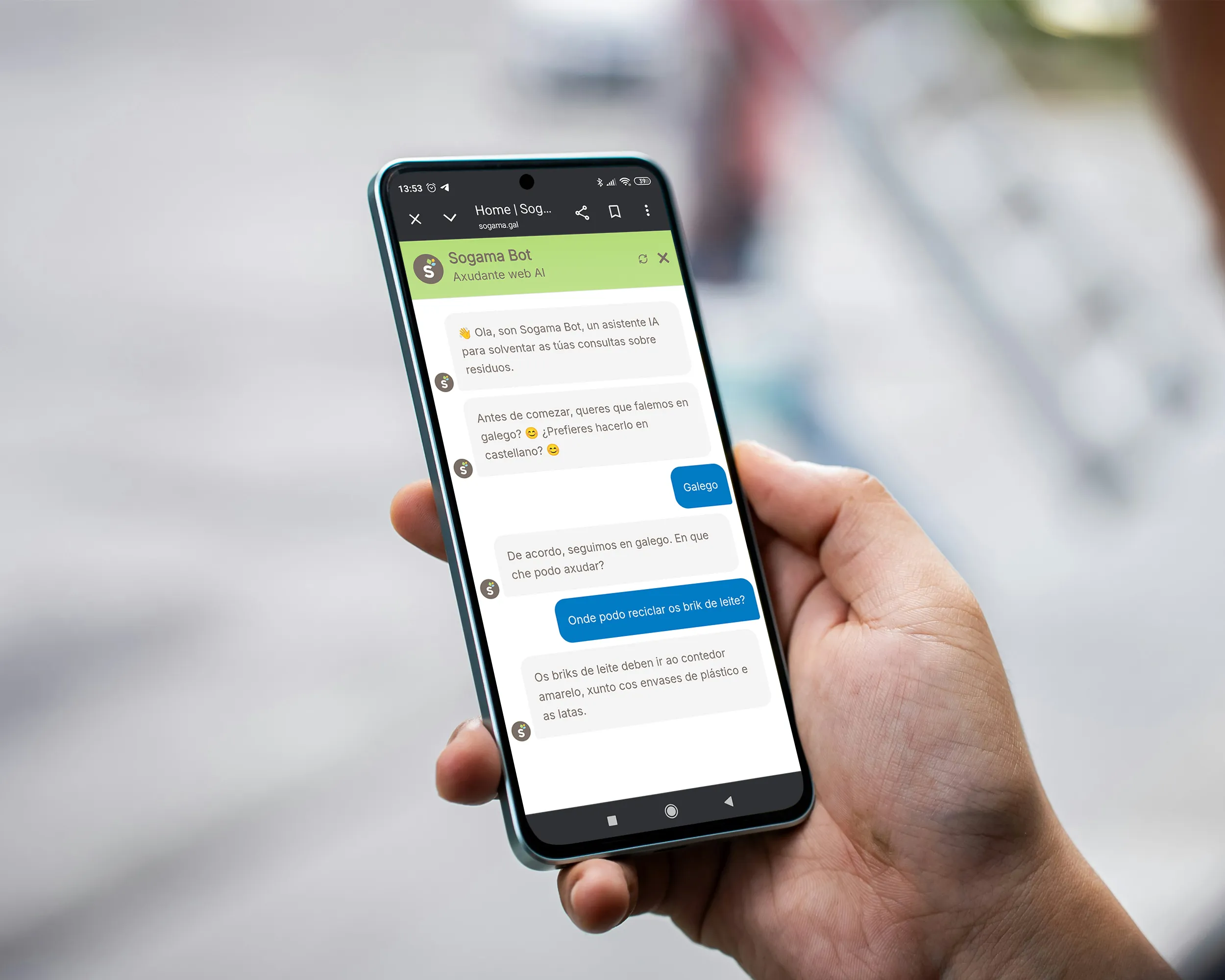 Chatbot Sogama en Smartphone